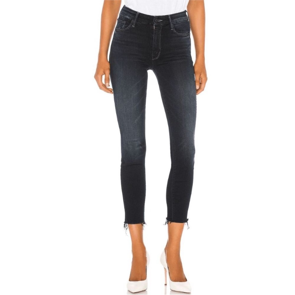 Mother high waisted looker ankle fray jeans